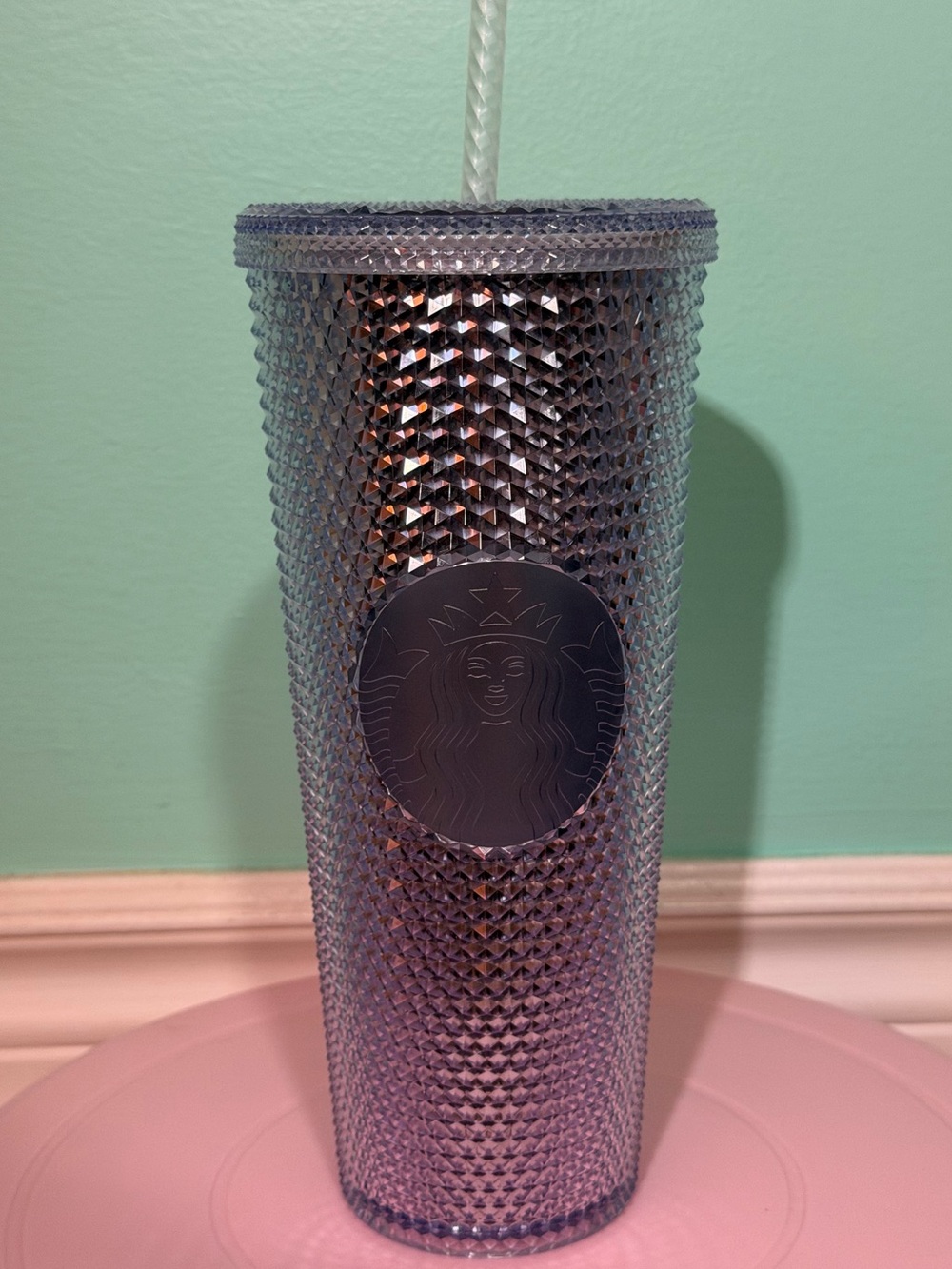 Starbucks Studded Silver Cold Cup Tumbler 24oz